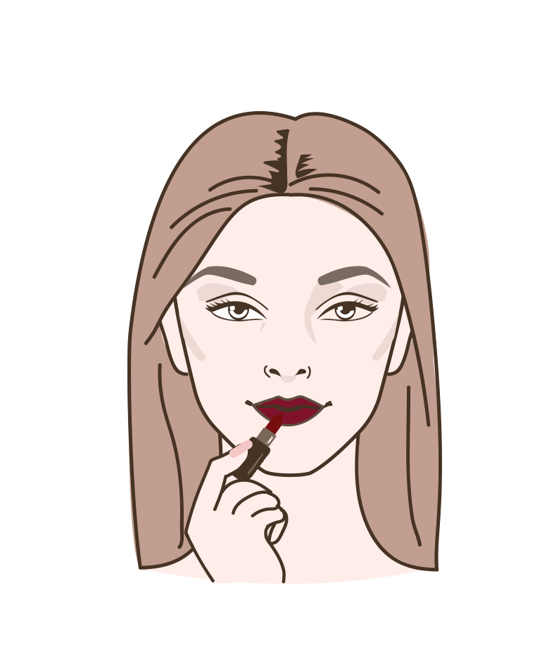 Kleur je lippen crimson rood met lippenstift