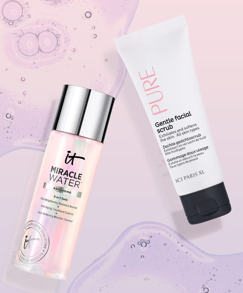 Miracle Water 3-in1 Tonic van IT Cosmetics en Zachte Gezichtsscrub van ICI PARIS XL