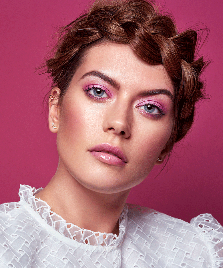 romantisch roze look