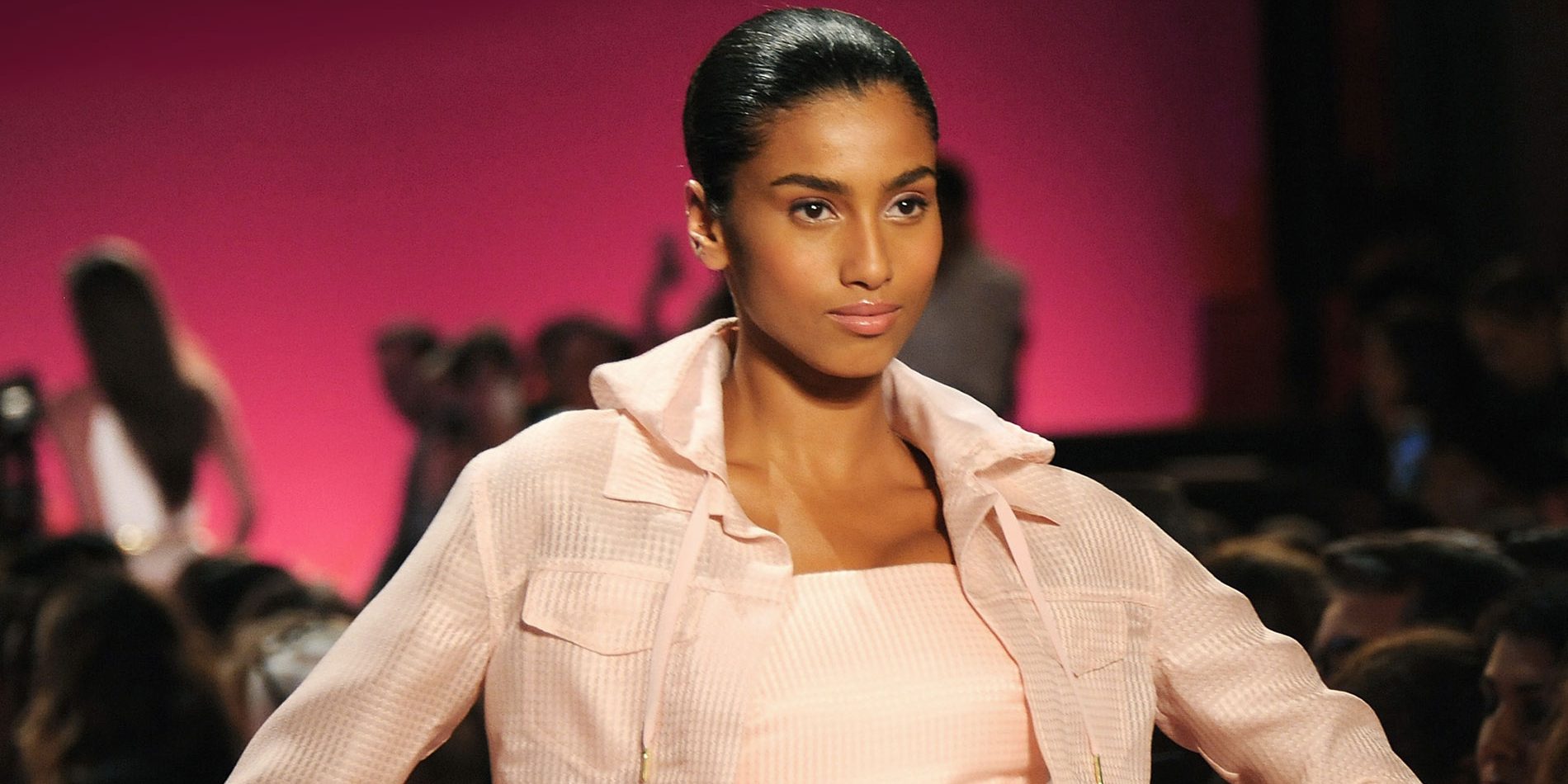 A model walks the runway for the Brandon Maxwell fashion show during New York Fashion Week at Classic Car Club on September 8, 2018 in New York City