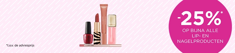 -25%* op bijna alle lip- en nagelproducten -25%* op bijna alle lip- en nagelproducten