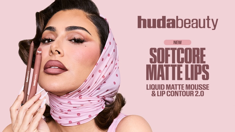 Huda Beauty Softcore matte lips liquid matte mousse & lip contour 2.0 Huda Beauty Softcore matte lips liquid matte mousse & lip contour 2.0
