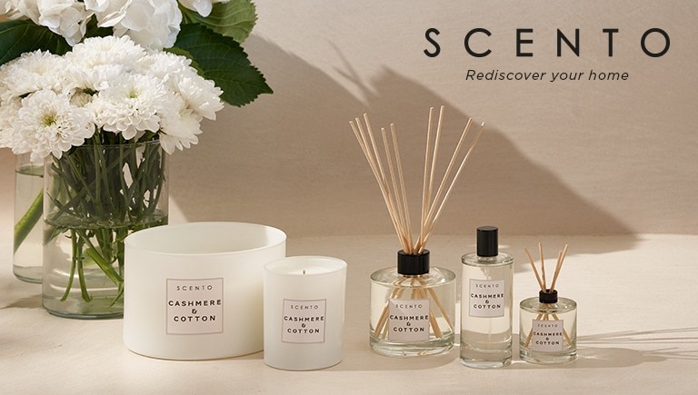 Geurkaarsen en geurstokjes Cashmere & Cotton van Scento Geurkaarsen en geurstokjes Cashmere & Cotton van Scento