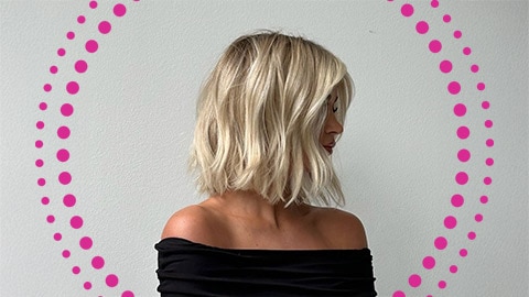 Vrouw met textured bob kapsel Vrouw met textured bob kapsel