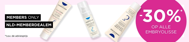 MEMBERS ONLY: -30%* op alle Embryolisse MEMBERS ONLY: -30%* op alle Embryolisse