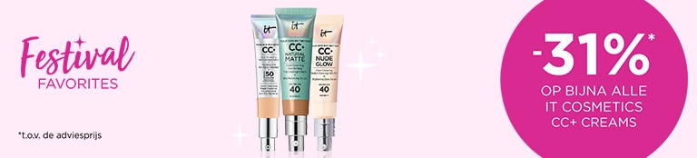 -31%* op bijna alle IT Cosmetics CC+ Creams -31%* op bijna alle IT Cosmetics CC+ Creams