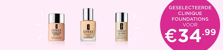 Geselecteerde Clinique foundations voor €34.99 Geselecteerde Clinique foundations voor €34.99