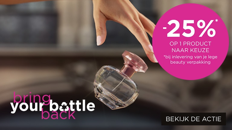 -25%* op bijna alles tegen inlevering van flacon/ verpakkig -25%* op bijna alles tegen inlevering van flacon/ verpakkig
