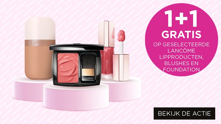 1+1 GRATIS op geselecteerde Lancôme lipproducten, blushes en foundation 1+1 GRATIS op geselecteerde Lancôme lipproducten, blushes en foundation