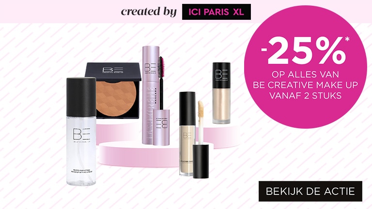 -25% op alles van BE Creative Make Up vanaf 2 stuks -25% op alles van BE Creative Make Up vanaf 2 stuks