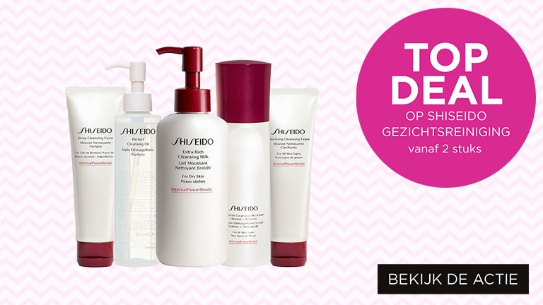 TOP DEAL op Shiseido gezichtsreiniging vanaf 2 stuks TOP DEAL op Shiseido gezichtsreiniging vanaf 2 stuks