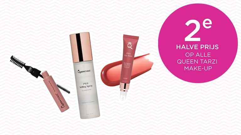 2e halve prijs op alle Queen Tarzi Make-Up