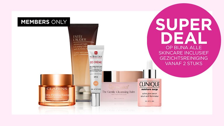 SUPER DEAL op bijna alle skincare inclusief gezichtsreiniging vanaf 2 stuks