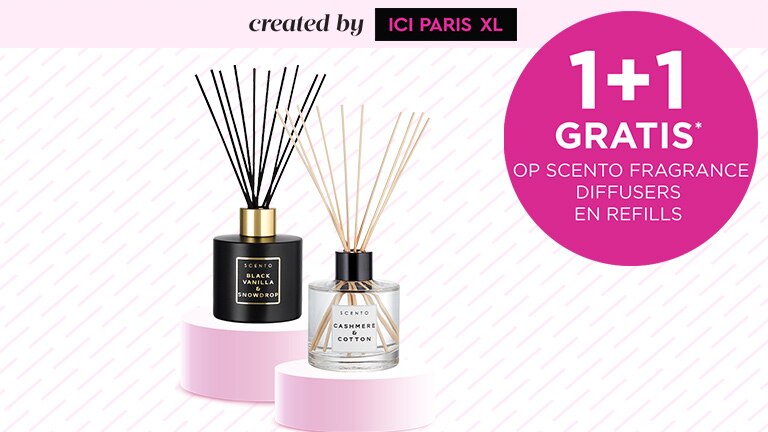 1+1 gratis op alle Scento fragrance diffusers en diffuser refills