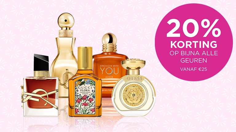 20% korting op bijna alle geuren vanaf €25
