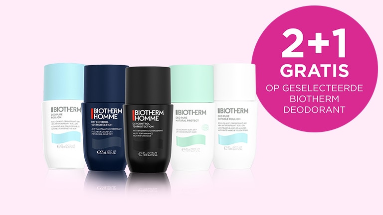 2+1 gratis op geselecteerde Biotherm deodorant