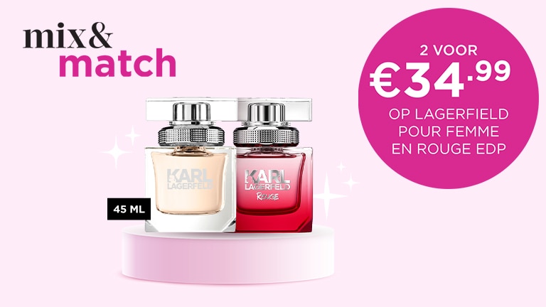 2 voor €34.99 Karl Lagerfeld Pour femme en Rouge EDP 45 ML