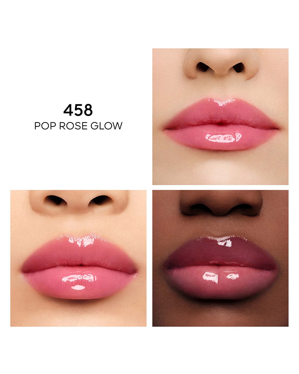 GUERLAIN KISSKISS BEE GLOW OIL MET HONING VERRIJKTE, GETINTE LIPOLIE 458 POP ROSE GLOW 3