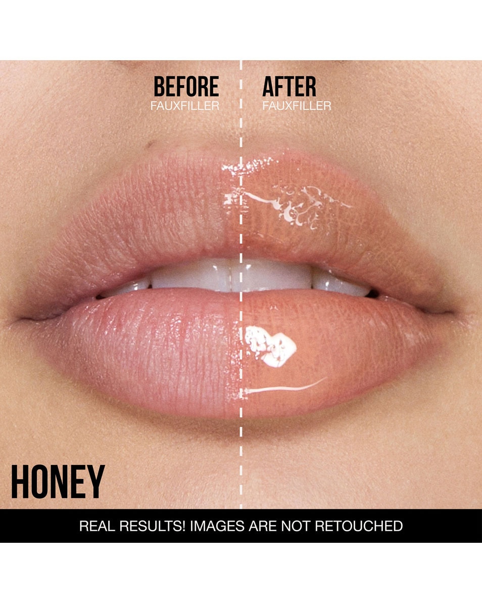 HUDA BEAUTY FAUX FILLER EXTRA SHINE LIP GLOSS HONEY 3
