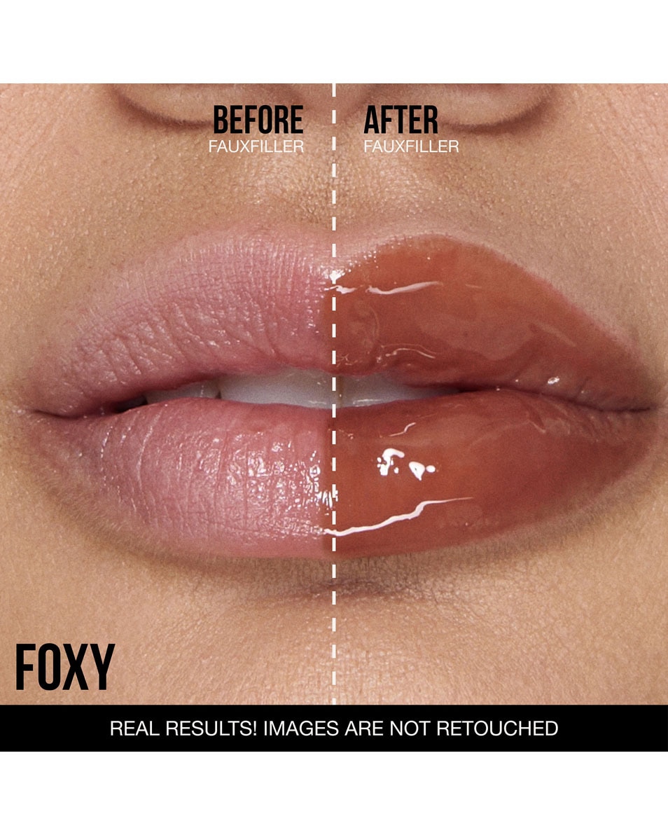 HUDA BEAUTY FAUX FILLER EXTRA SHINE LIP GLOSS FOXY 3