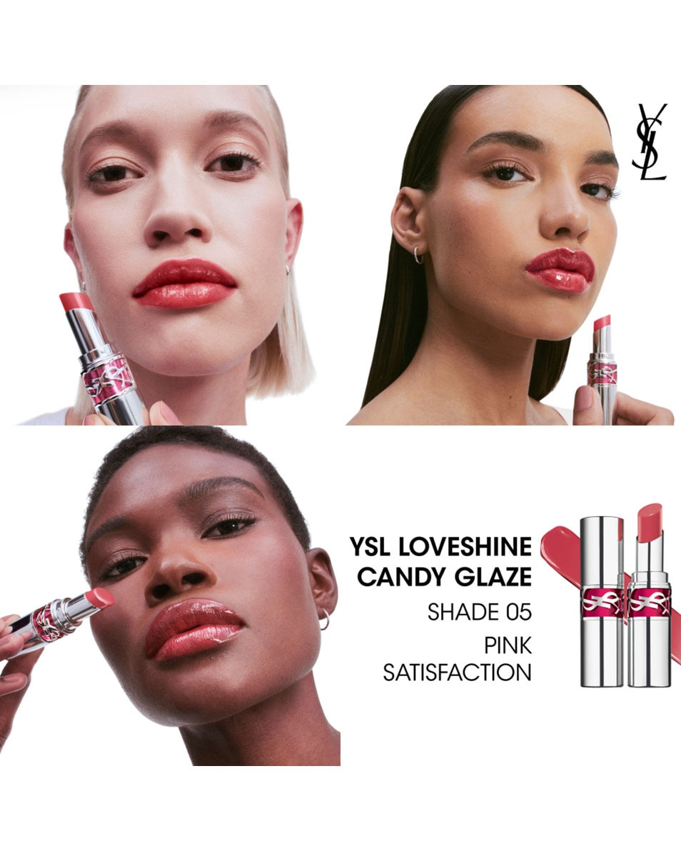 YVES SAINT LAURENT Ysl Loveshine Candy Glaze Lip Gloss Stick - 5 5 Pink Satisfaction 3