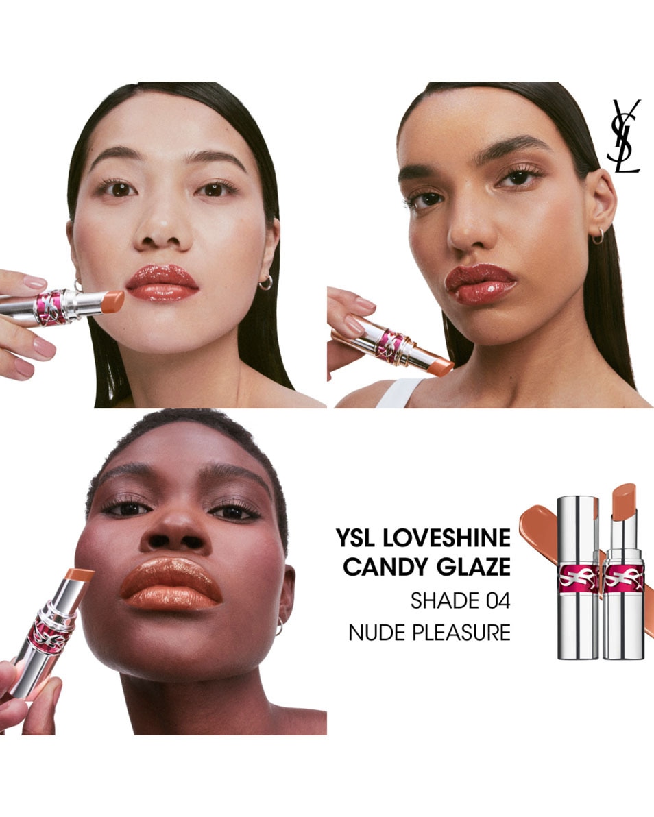 YVES SAINT LAURENT Ysl Loveshine Candy Glaze Lip Gloss Stick - 4 NUDE PLEASURE 3