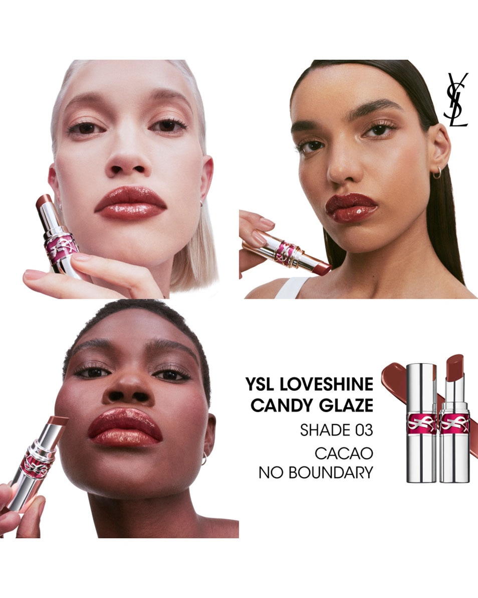 YVES SAINT LAURENT Ysl Loveshine Candy Glaze Lip Gloss Stick - 3 CACAO NO BOUNDARY 3