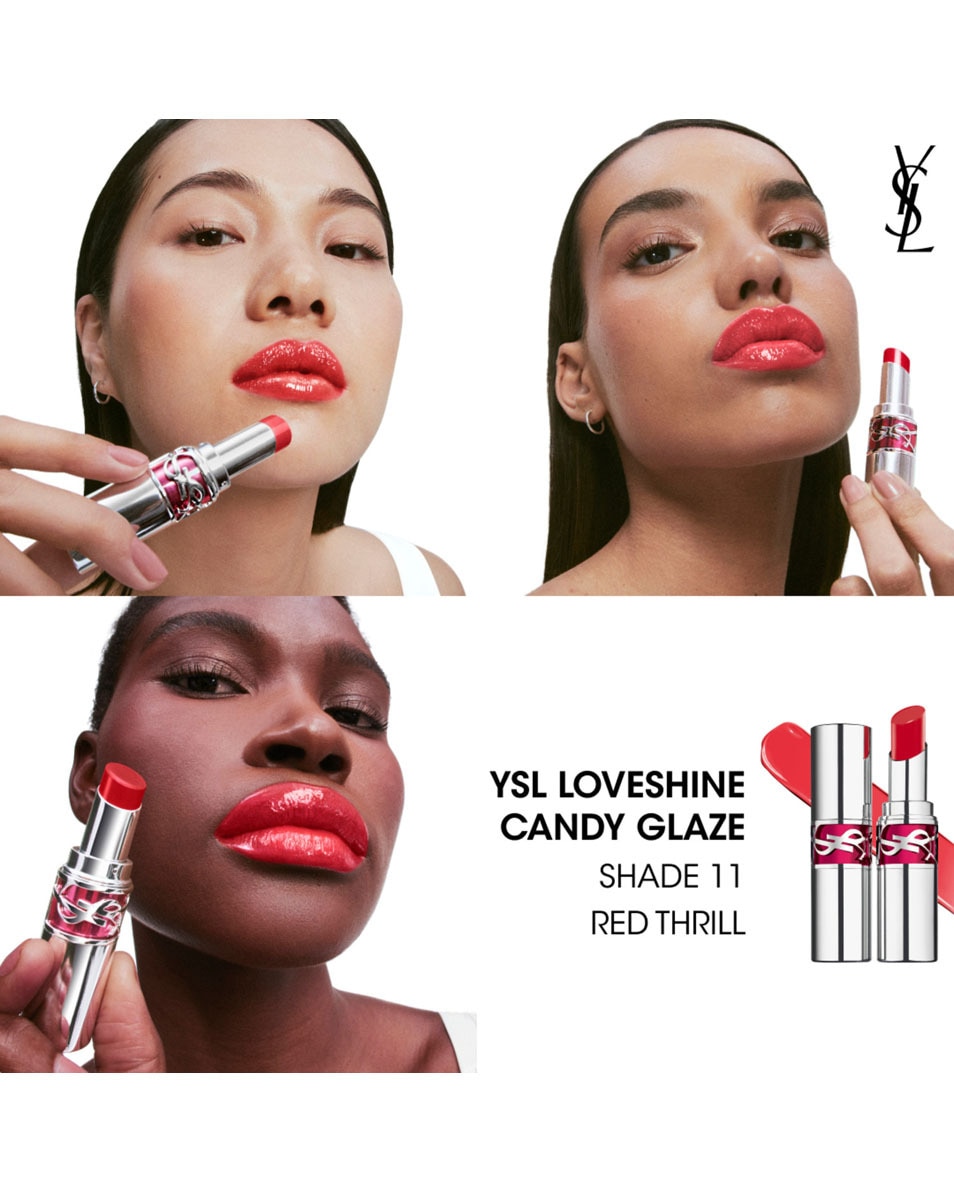 YVES SAINT LAURENT YSL Loveshine Candy Glaze Lip Gloss Stick - 11 RED THRILL 3