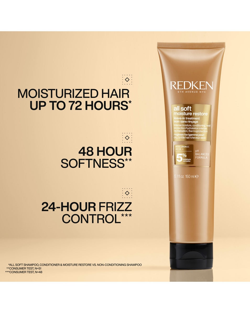 REDKEN All Soft Moisture restore leave-in treatment - verzacht droog haar 150 ML 3