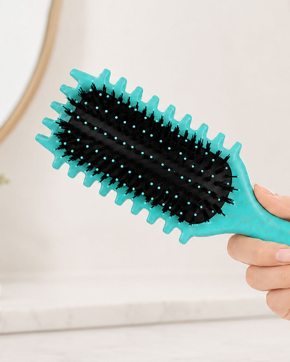 DOOP Me & Brush Curly Hair Styling Brush Groen Luxe haarborstel 1 ST 3