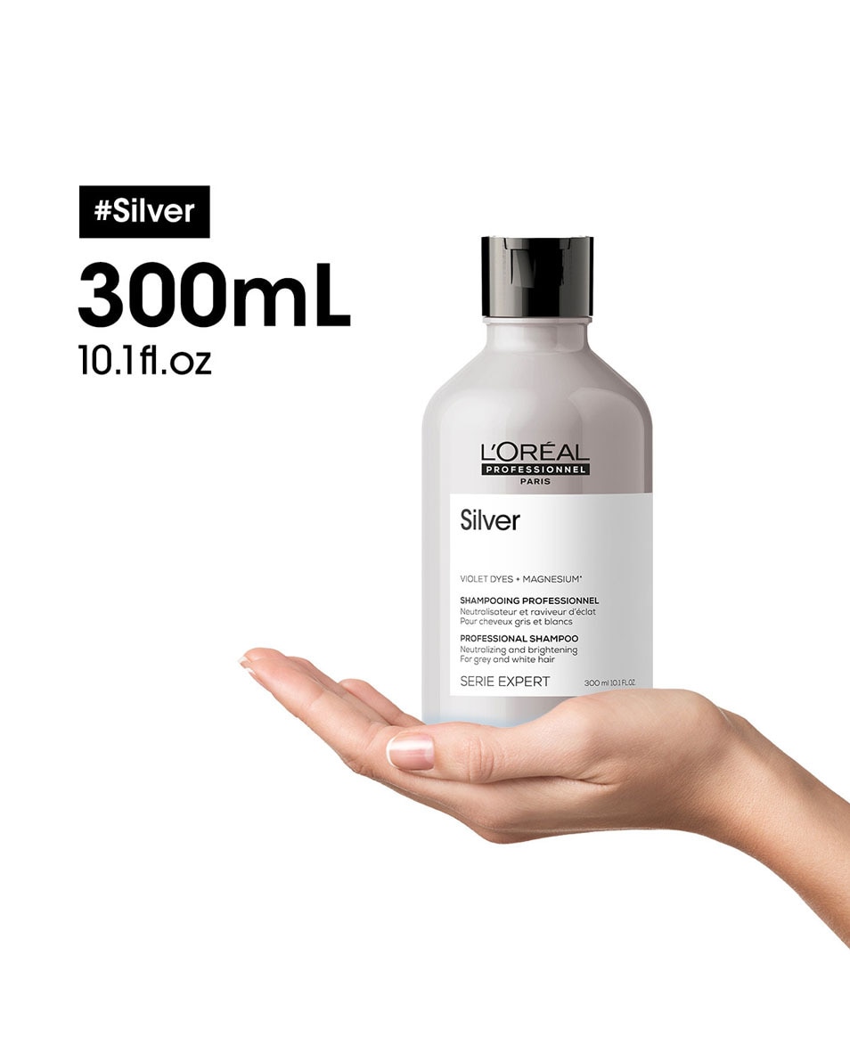 L'OREAL PROFESSIONNEL Silver Shampoo voor grijs, wit of lichtblond haar 300 ML 4