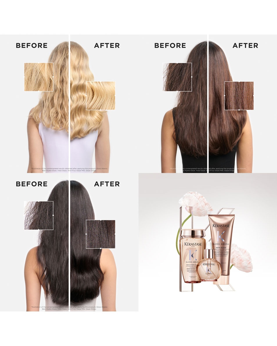 KÉRASTASE Gloss Absolu Bain Hydra-Glaze Anti-frizz shampoo voor lang, pluizig haar 250 ML 4