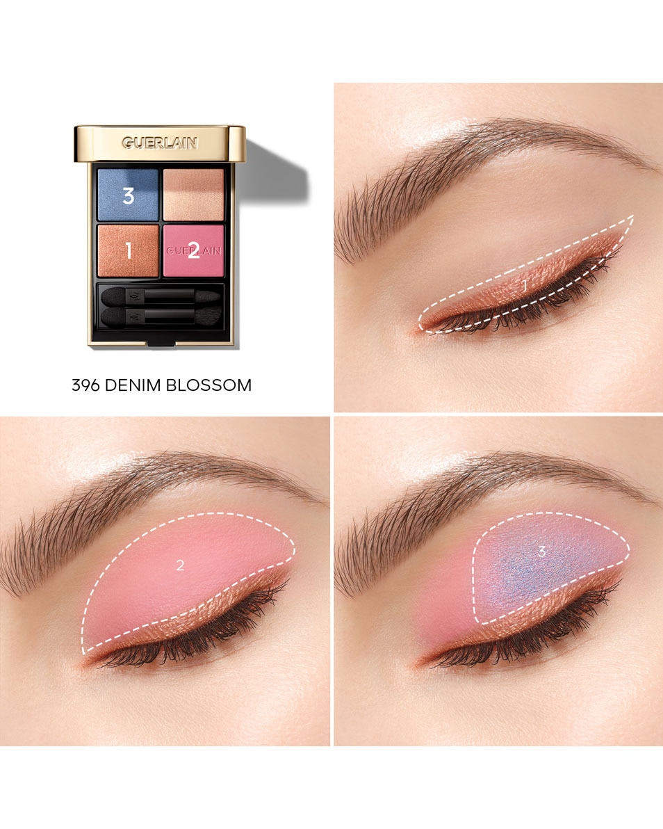 GUERLAIN OMBRES G Denim Blossom 4-kleuren oogschaduwpalet - Limited Edition 002 RUBY WHISPER 4