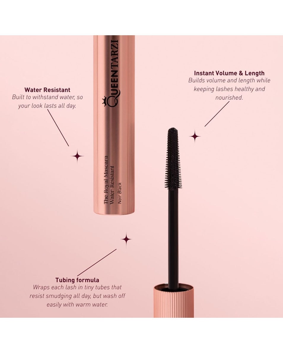 QUEEN TARZI Mascara Royal Mascara Water Resistant Obsidian Black 4