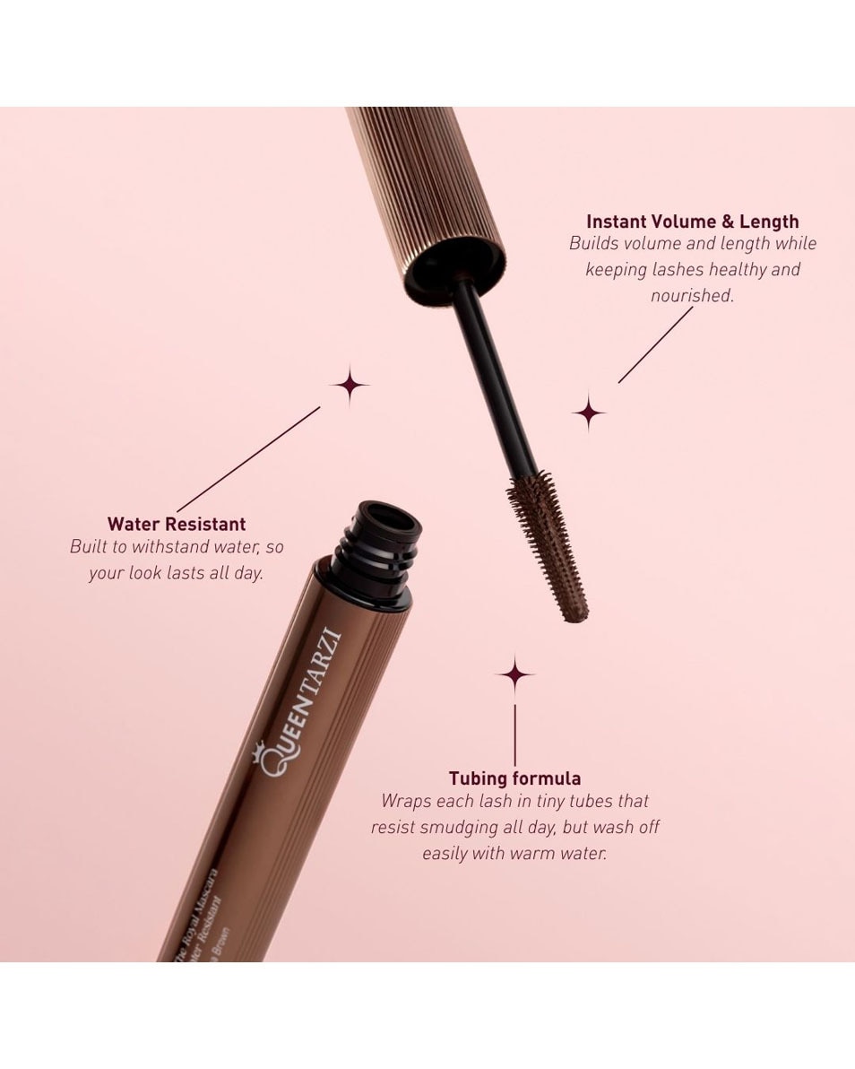 QUEEN TARZI Royal Mascara Water Resistant Cocoa Brown 4