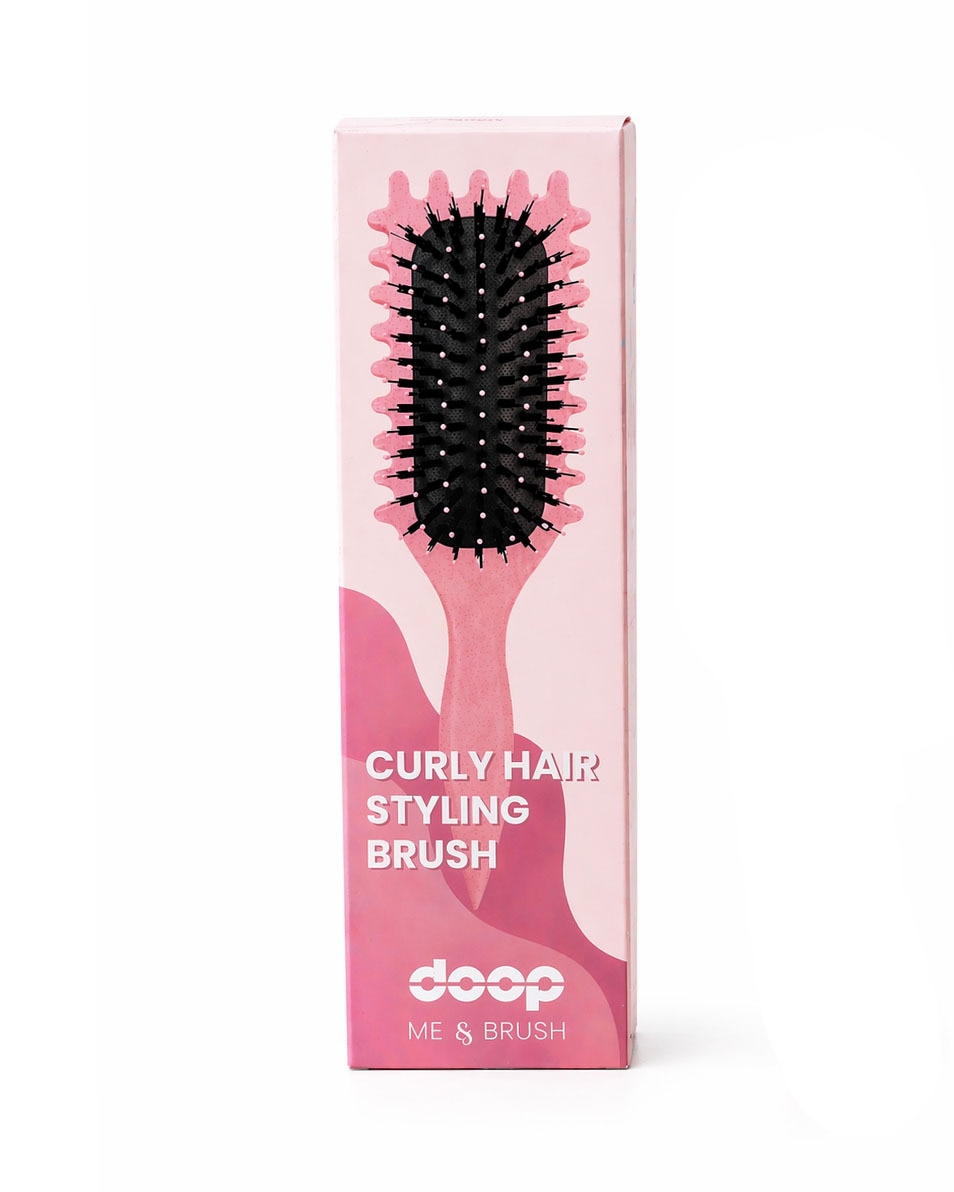 DOOP Me & Brush Curly Hair Styling Brush Roze Luxe haarborstel 1 ST 4