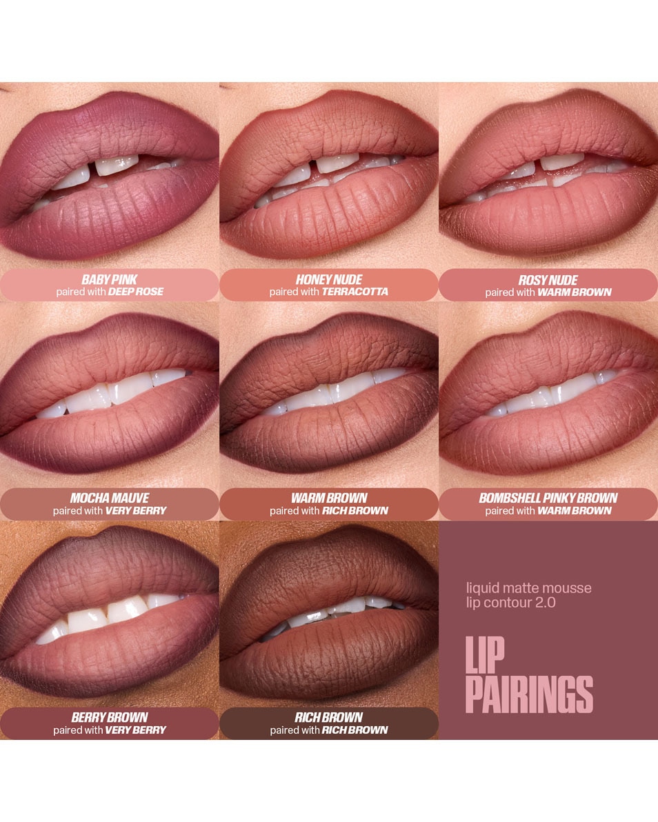 HUDA BEAUTY LIQUID MATTE MOUSSE SOFT BLUR LIP CREAM BERRY BROWN 4