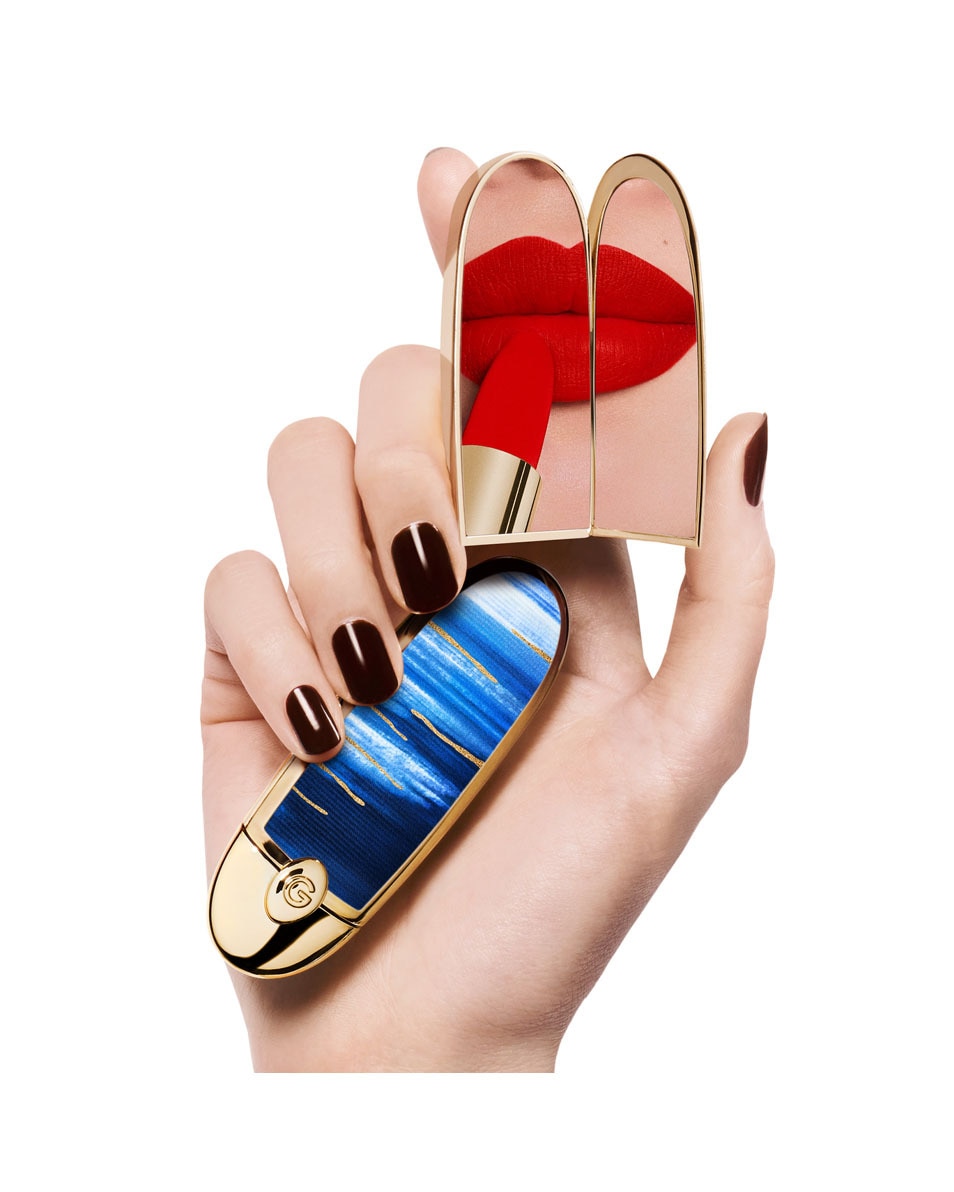 GUERLAIN ROUGE G De sierlijke case met een dubbel spiegeltje LE BLEU RÊVERIE 4