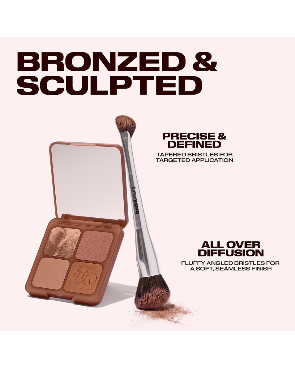 HUDA BEAUTY DUAL-ENDED BRUSH BRONZE & CONTOUR BRUSH 1 ST 4