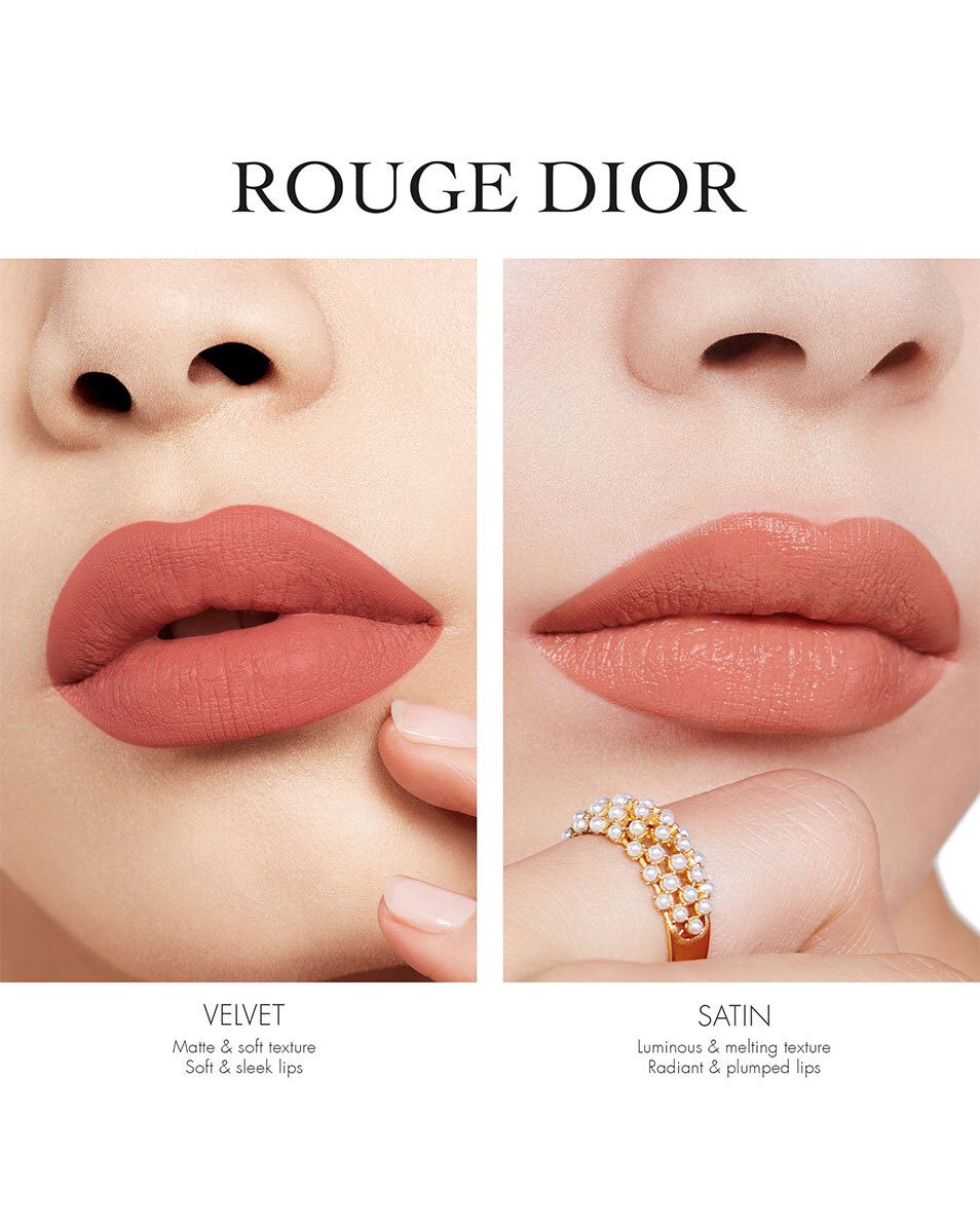 DIOR Rouge Dior Lipstick - comfort en langhoudend VELVET - 100 NUDE LOOK 5