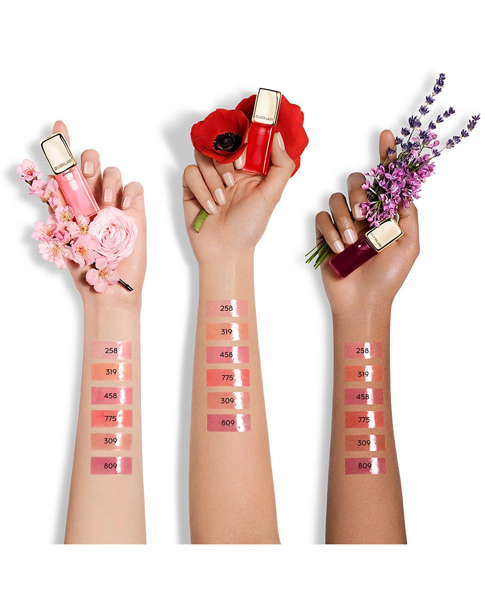 GUERLAIN KISSKISS BEE GLOW OIL MET HONING VERRIJKTE, GETINTE LIPOLIE 319 PEACH GLOW 5