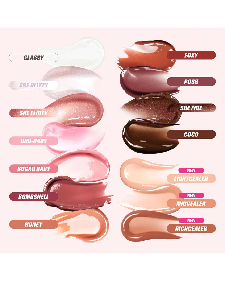 HUDA BEAUTY FAUX FILLER EXTRA SHINE LIP GLOSS BOMBSHELL
