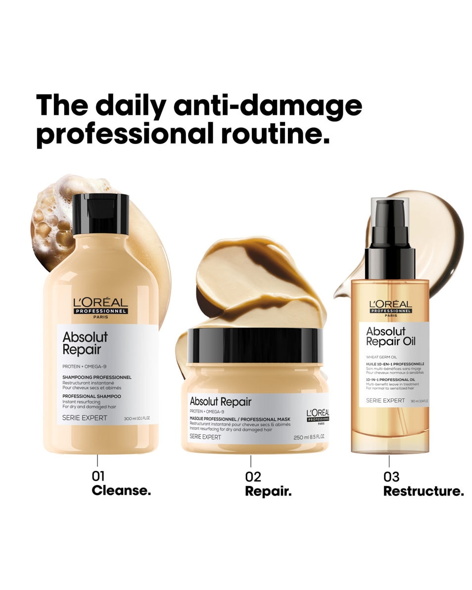 L'OREAL PROFESSIONNEL Absolut Repair Gold Shampoo instant repair droog en beschadigd haar 300 ML 5