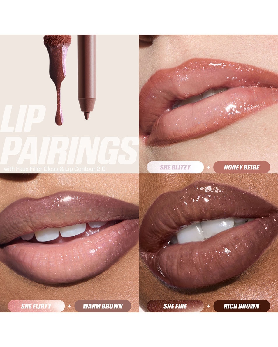 HUDA BEAUTY ICY NUDE FAUX FILLER LIP GLOSS SHE FLIRTY 5