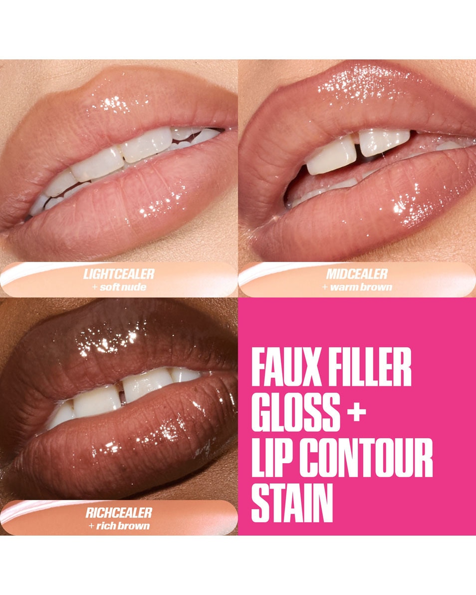 HUDA BEAUTY FAUX FILLER EXTRA SHINE LIP GLOSS LIGHTCEALER 5