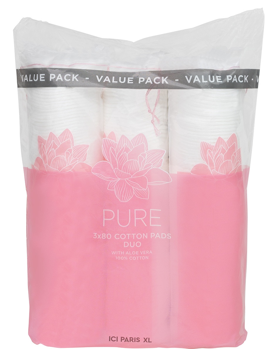 ICI PARIS XL PURE WATTENSCHIJFJES DUO MET ALOË VERA 100% KATOEN - VALUE PACK 240 ST