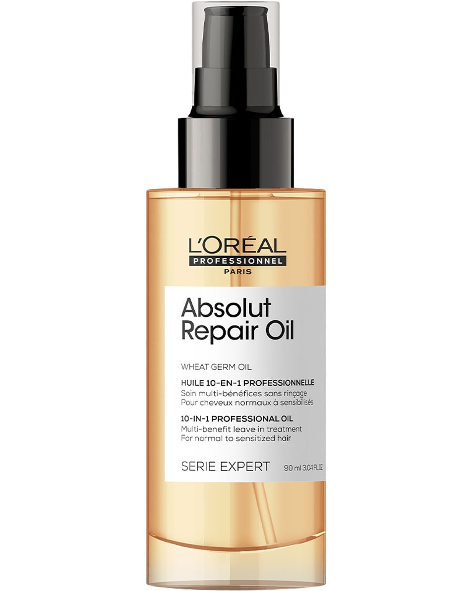 L'OREAL PROFESSIONNEL Absolut Repair Gold 10-IN-1 finishing oil voor beschadigd tot overbelast haar 90 ML