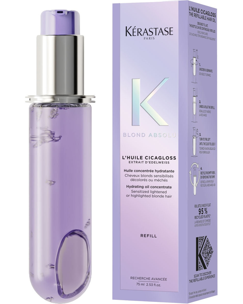 KÉRASTASE Blond Absolu L'Huile Cicagloss Refill Herstellende haarolie - voor ontkleurd en blond haar 75 ML