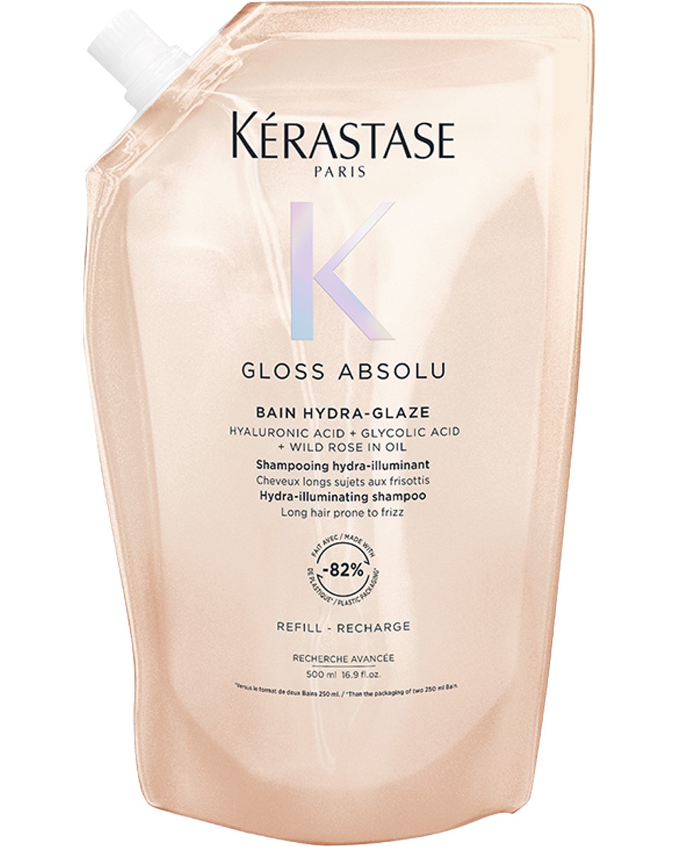 KÉRASTASE Gloss Absolu Bain Hydra-Glaze Navulling Anti-frizz shampoo voor lang, pluizig haar 500 ML