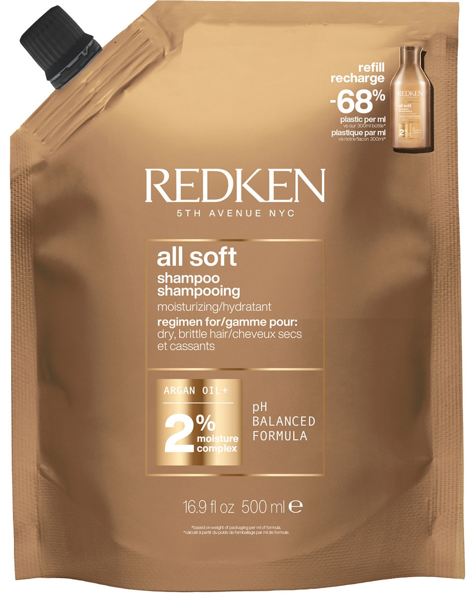 REDKEN All Soft Shampoo refill - voor droog en broos haar 500 ML